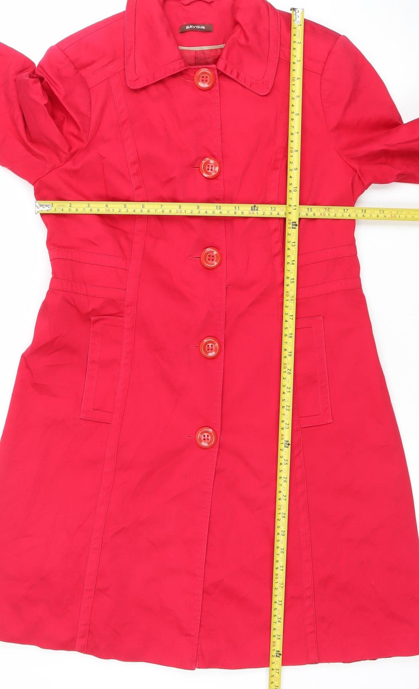 Womens UK Size 12 Savior Red Trench Coat