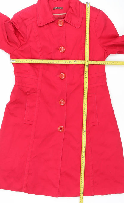 Womens UK Size 12 Savior Red Trench Coat
