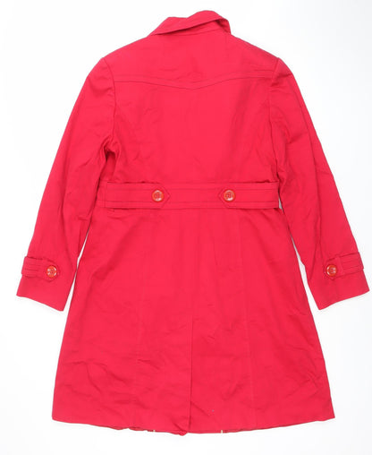 Womens UK Size 12 Savior Red Trench Coat