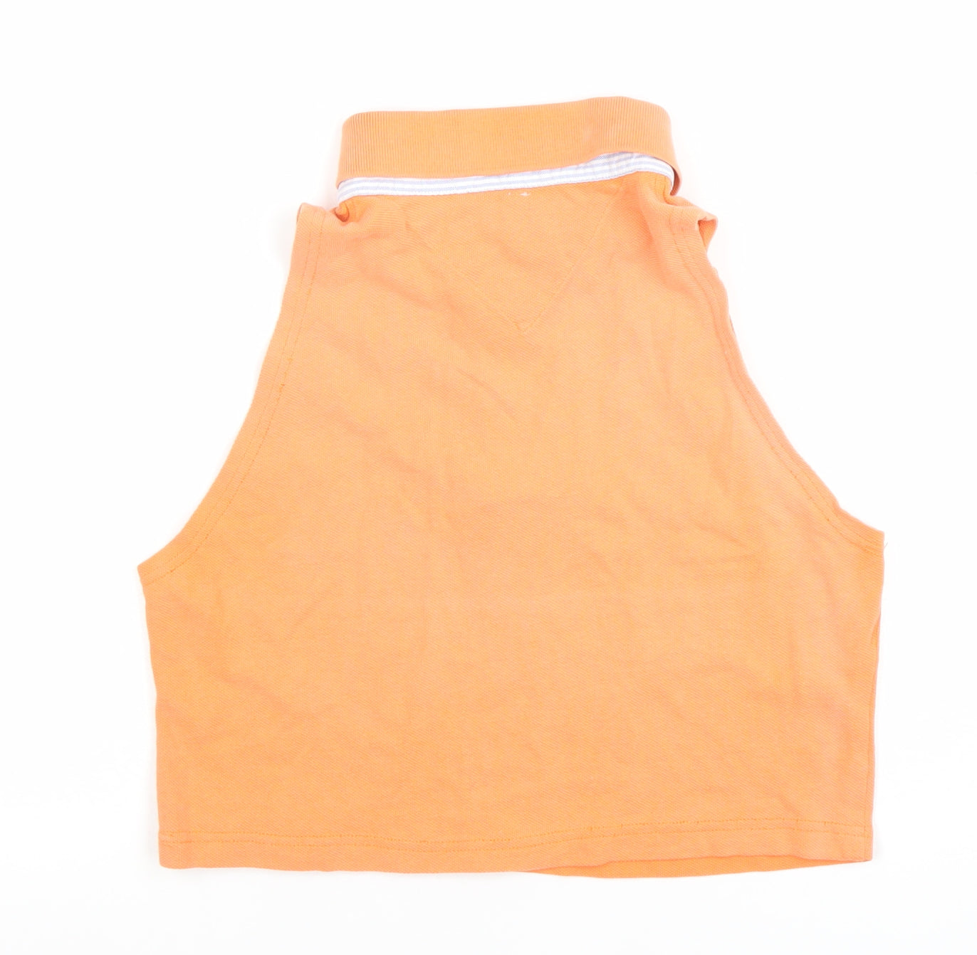 Womens UK Size L Tommy Hilfiger Orange Cropped Polo