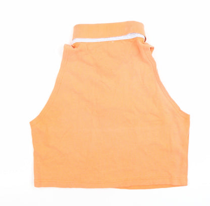 Womens UK Size L Tommy Hilfiger Orange Cropped Polo