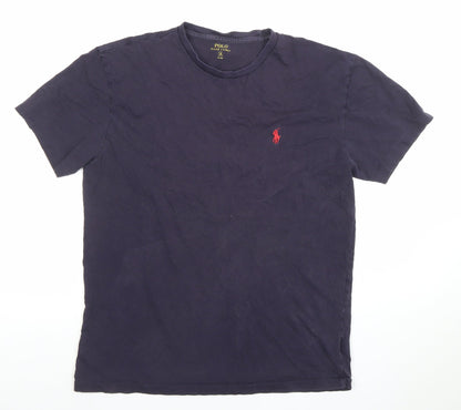 Ralph Lauren Men's Blue Small Crew Neck Cotton T-Shirt