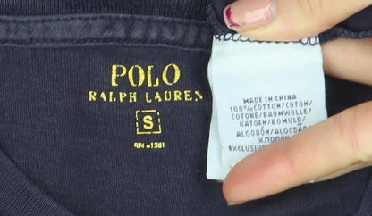 Ralph Lauren Men's Blue Small Crew Neck Cotton T-Shirt