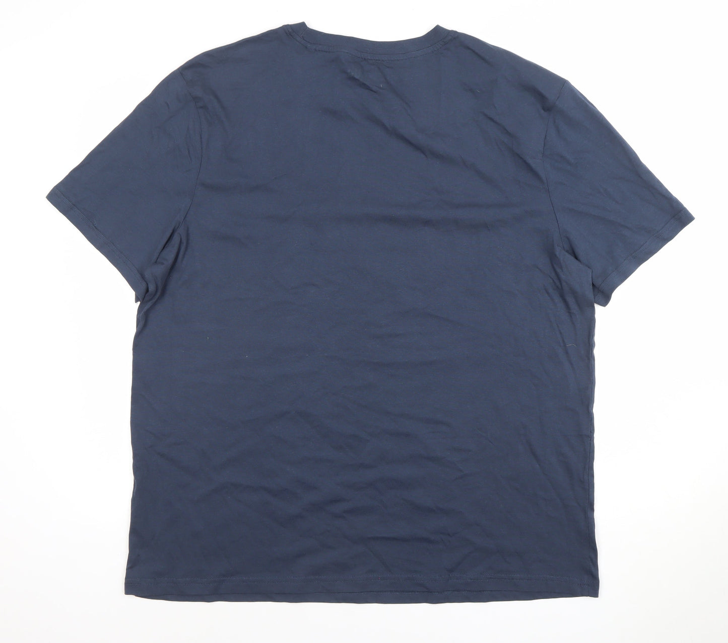 Tu Mens Blue Christmas Beer Graphic T-Shirt XL Cotton