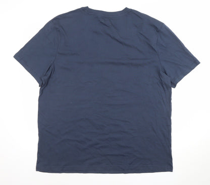 Tu Mens Blue Christmas Beer Graphic T-Shirt XL Cotton