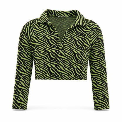 Womens UK Size 12 Zara Green Cropped Button-Up
