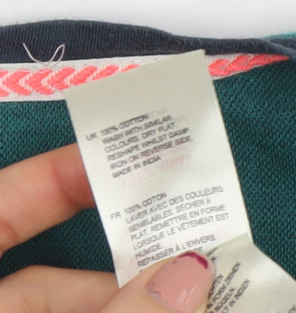 Marks and Spencer Women Green Floral Cotton Shift Dress Size 10