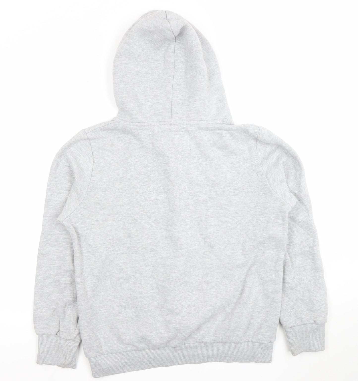 Superdry Womens Grey Pullover Hoodie Size M Logo Graphic Cotton Blend