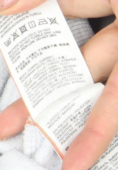 Superdry Womens Grey Pullover Hoodie Size M Logo Graphic Cotton Blend