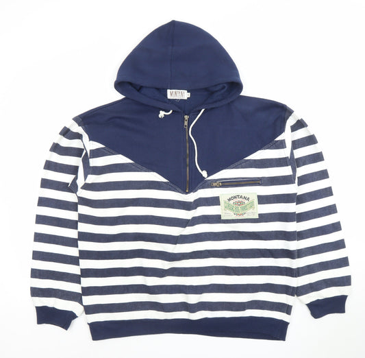Mens UK Size M Montana Blue Pullover Hoodie