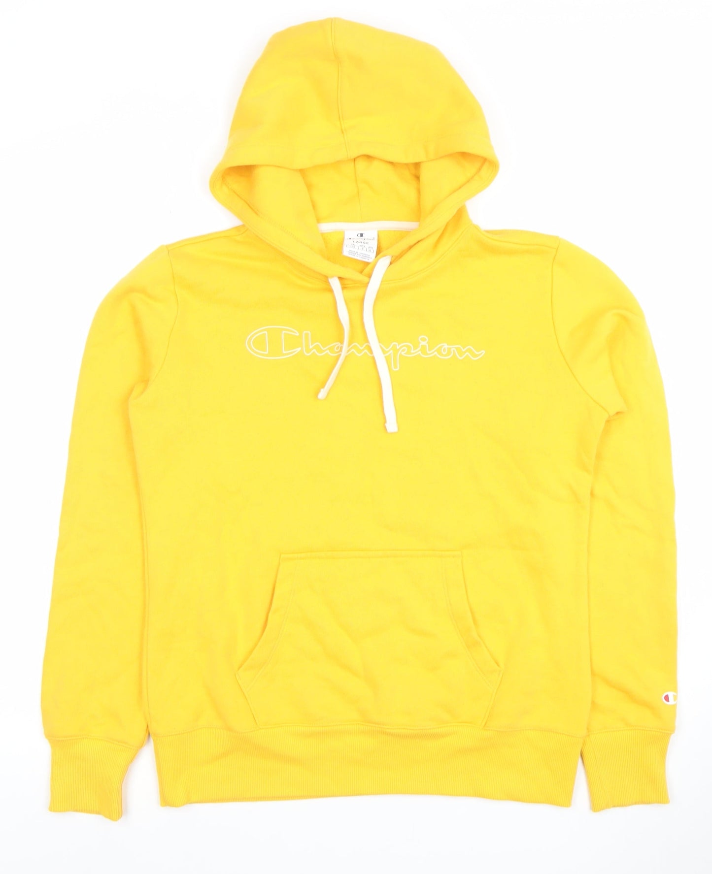 Womens UK Size L Champion Yellow Pullover Hoodie