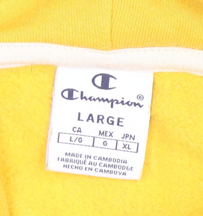 Womens UK Size L Champion Yellow Pullover Hoodie