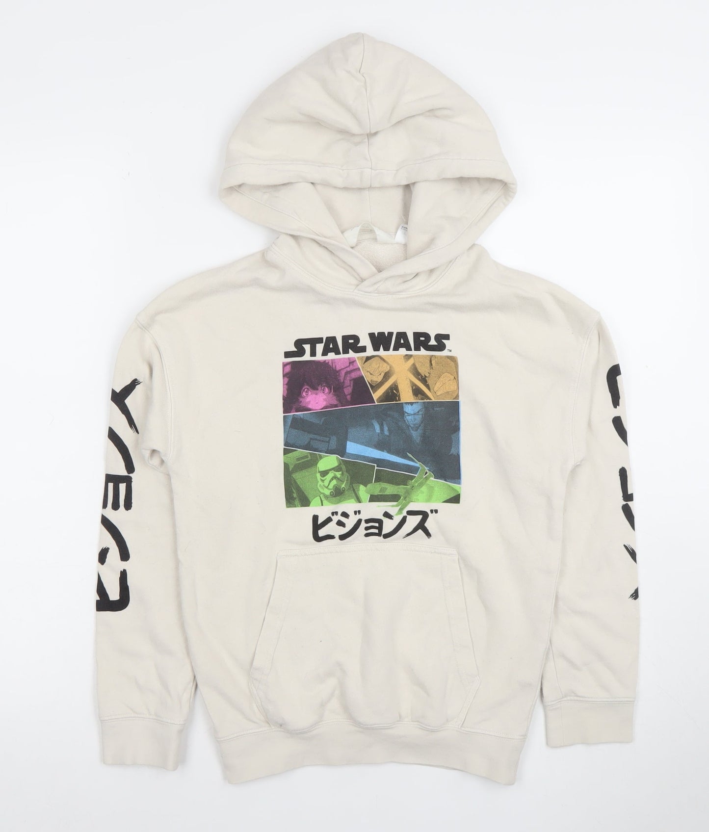H&M Boys Beige Star Wars Visions Hoodie 8-10 Years Graphic Print Cotton