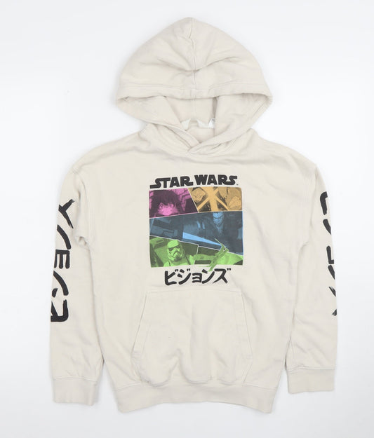 H&M Boys Beige Star Wars Visions Hoodie 8-10 Years Graphic Print Cotton