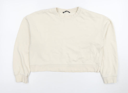 Womens UK Size S Zara Beige Pullover Sweatshirt
