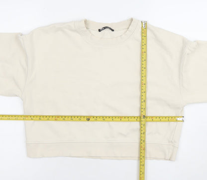 Womens UK Size S Zara Beige Pullover Sweatshirt