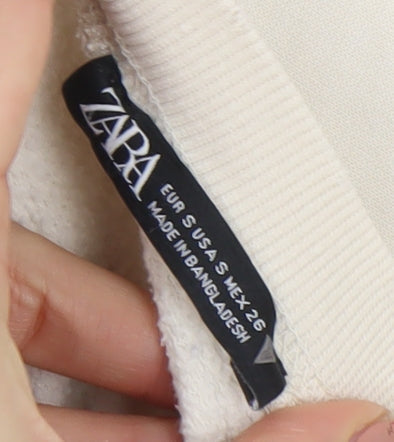Womens UK Size S Zara Beige Pullover Sweatshirt