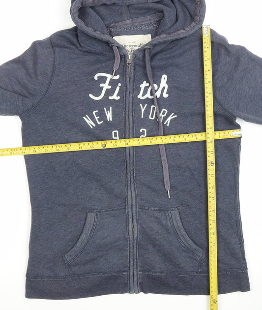 Abercrombie & Fitch Women's Blue Full Zip Hoodie Size L Cotton Blend