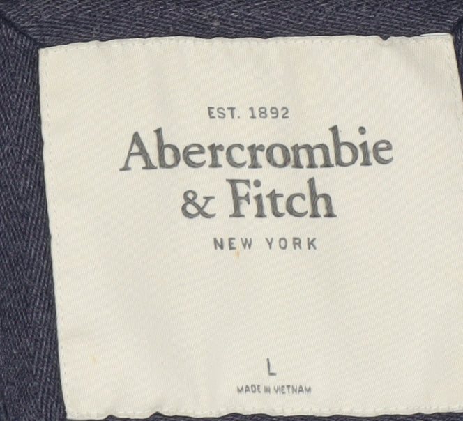 Abercrombie & Fitch Women's Blue Full Zip Hoodie Size L Cotton Blend