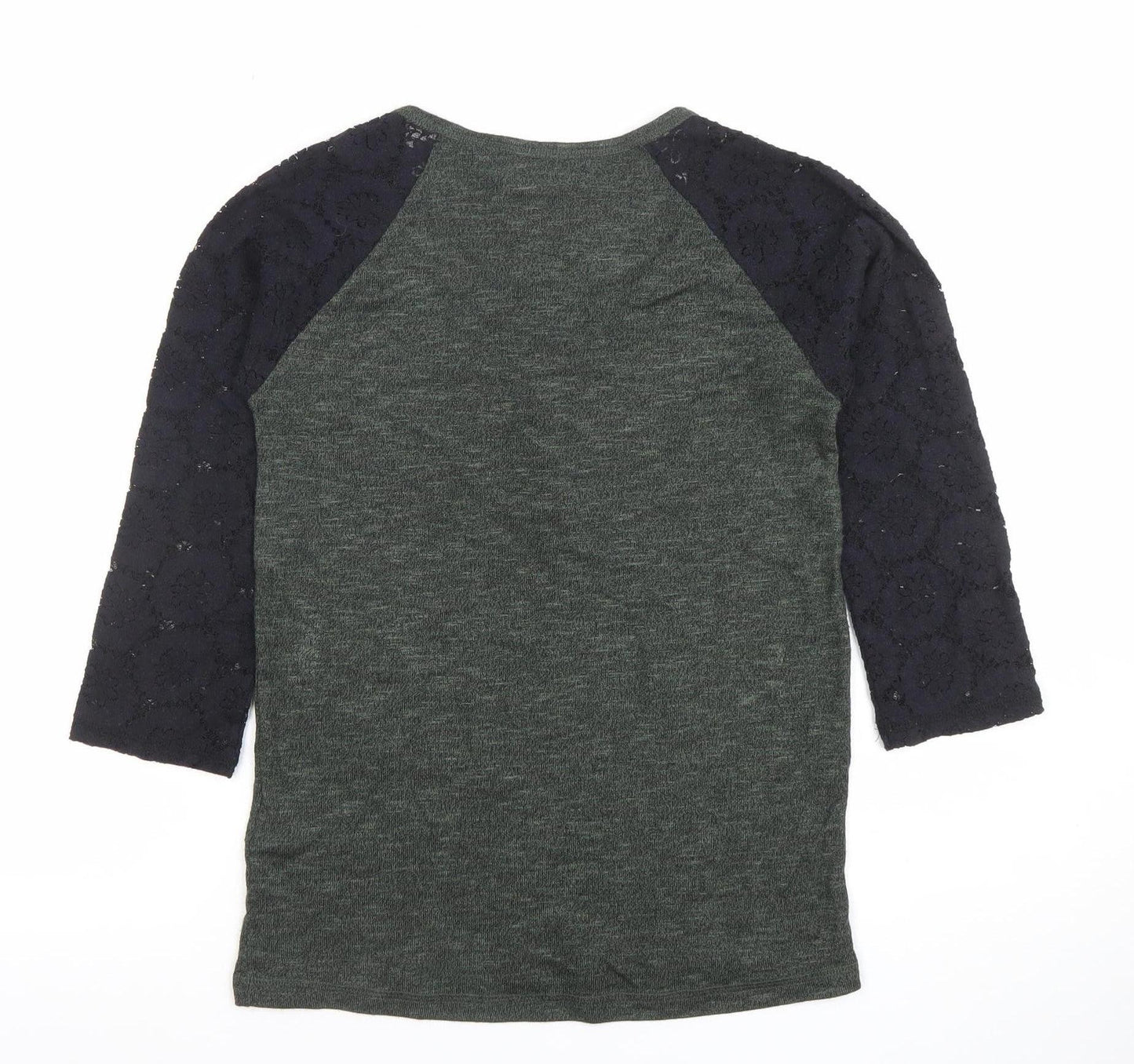 Womens UK Size S Superdry Green Jersey Button-Up