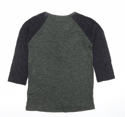 Womens UK Size S Superdry Green Jersey Button-Up