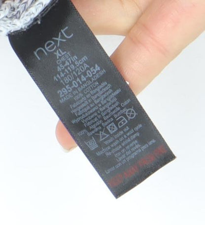 Next Men’s Grey Gradient Cotton Acrylic Knit Jumper XL Crew Neck