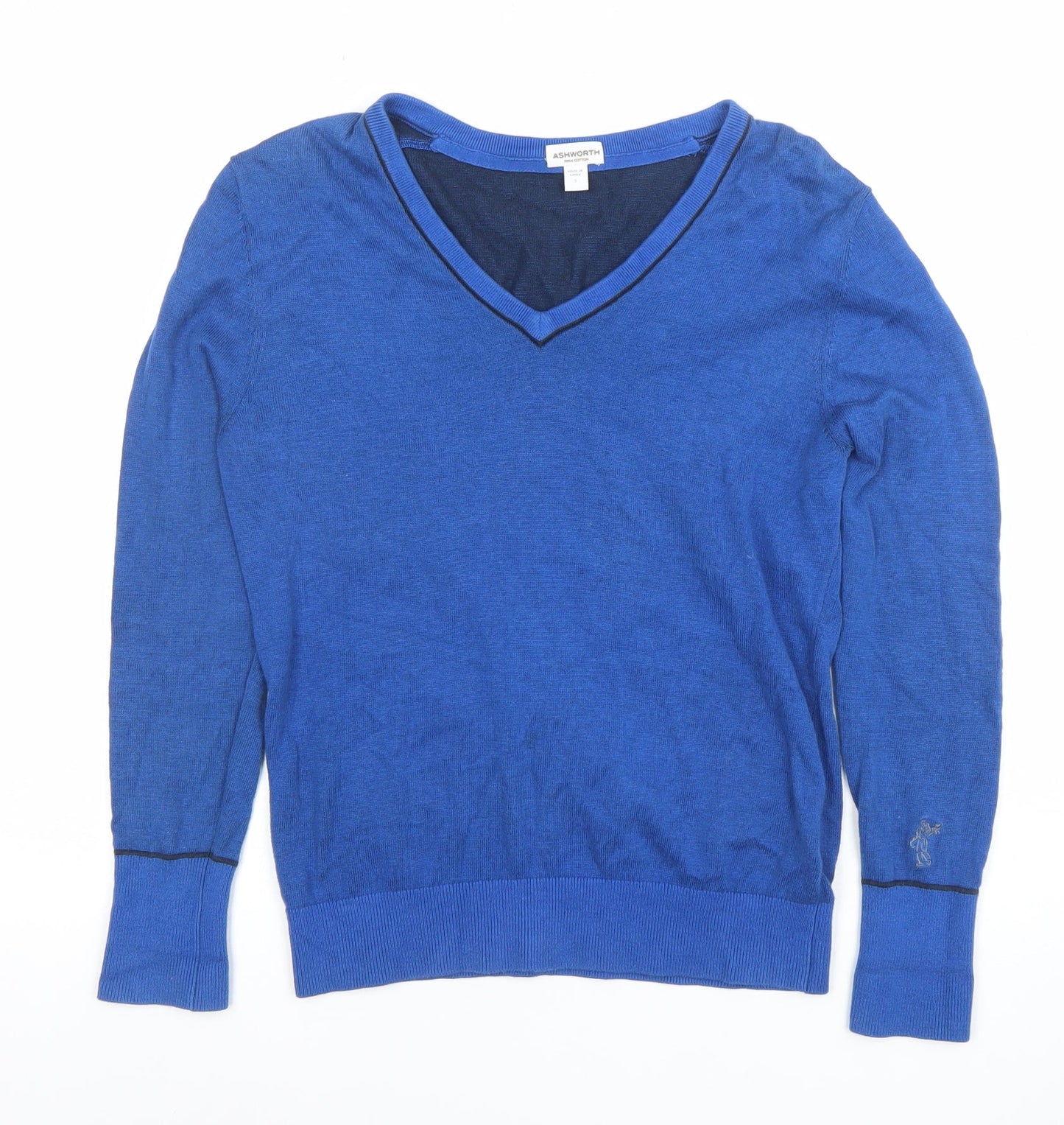 Womens UK Size S Ashworth Blue Pullover Jumper