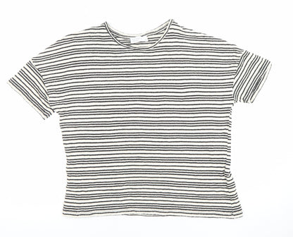 Womens UK Size 14 Papaya Black Basic T-Shirt