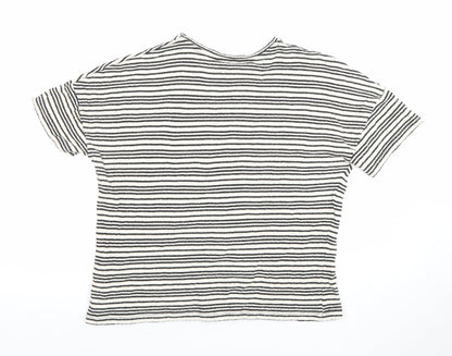 Womens UK Size 14 Papaya Black Basic T-Shirt