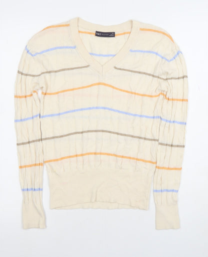 Womens UK Size XS Marks and Spencer Beige Pullover Jumper