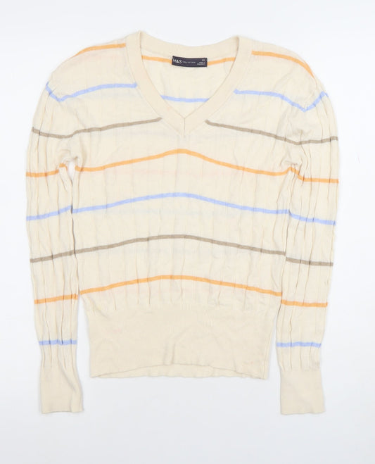 Womens UK Size XS Marks and Spencer Beige Pullover Jumper