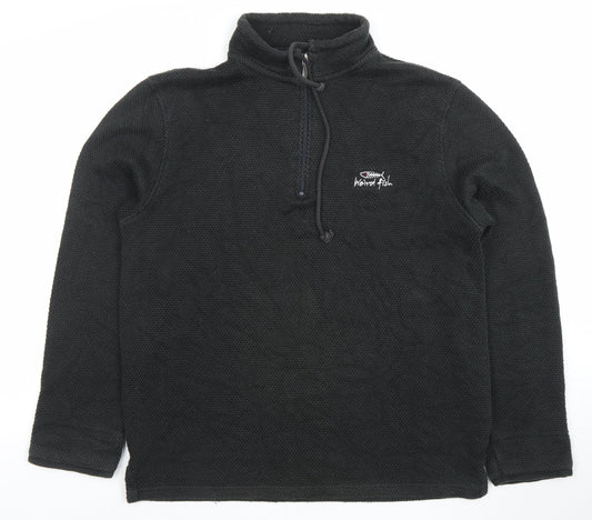 Weird Fish Men’s Black 1/4 Zip Fleece Sweatshirt Size M Regular Fit