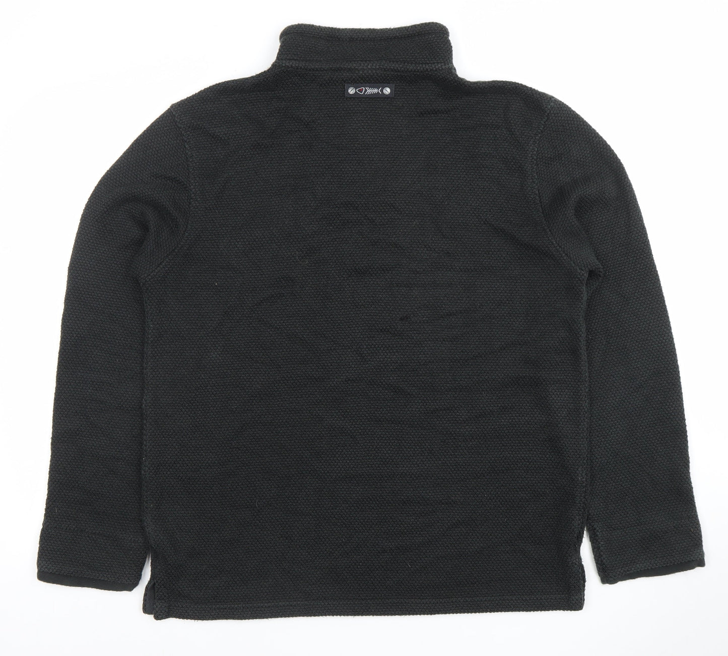 Weird Fish Men’s Black 1/4 Zip Fleece Sweatshirt Size M Regular Fit