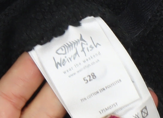 Weird Fish Men’s Black 1/4 Zip Fleece Sweatshirt Size M Regular Fit