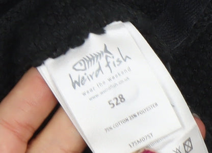 Weird Fish Men’s Black 1/4 Zip Fleece Sweatshirt Size M Regular Fit