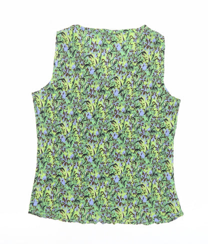EAST Women’s Multicoloured Floral Sleeveless V-Neck Blouse Size 14