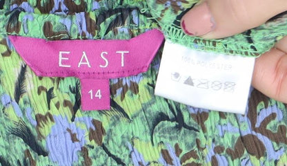 EAST Women’s Multicoloured Floral Sleeveless V-Neck Blouse Size 14