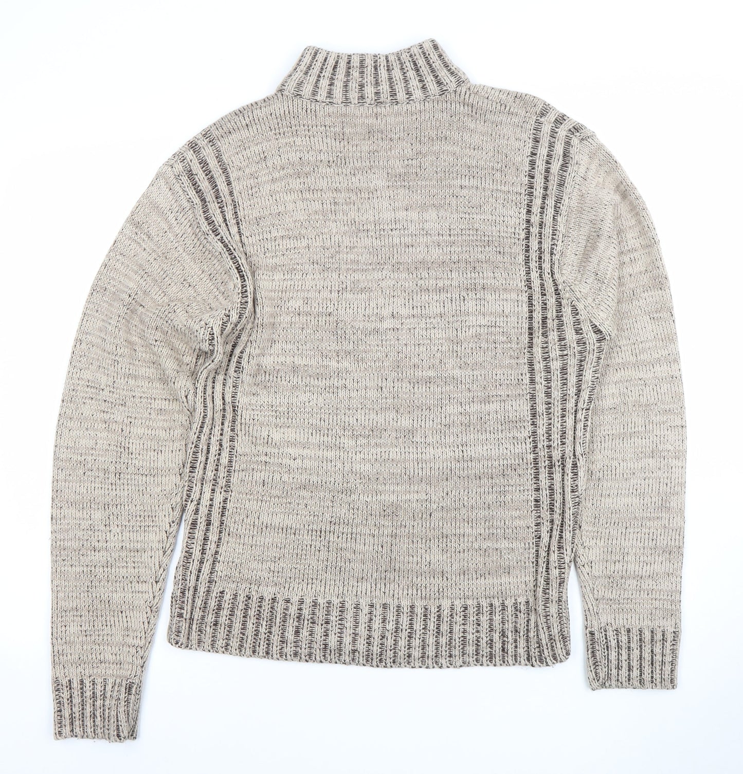 Osaka Tiger Men's Beige 1/2 Zip Knit Jumper Size L