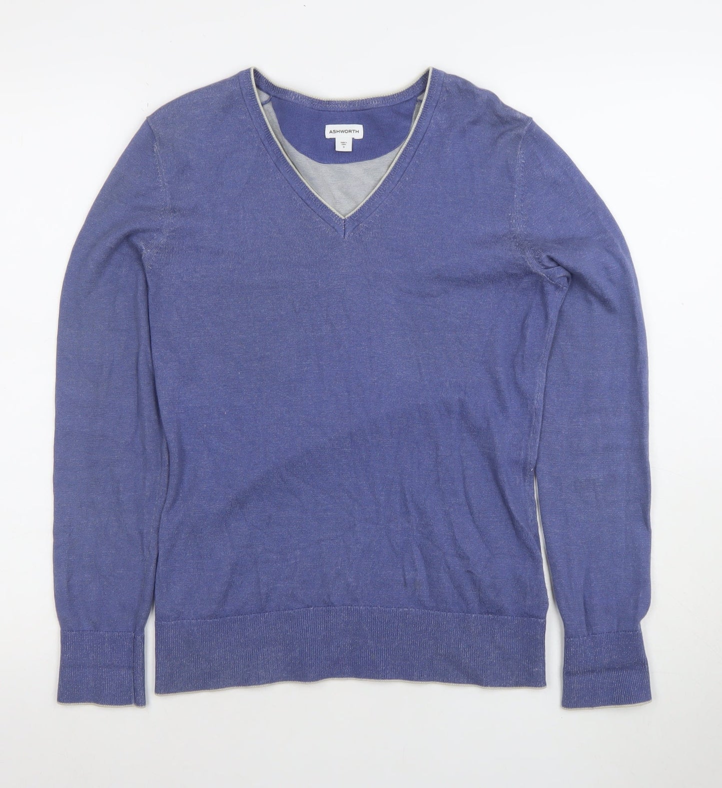 Womens UK Size S Ashworth Blue Pullover Jumper