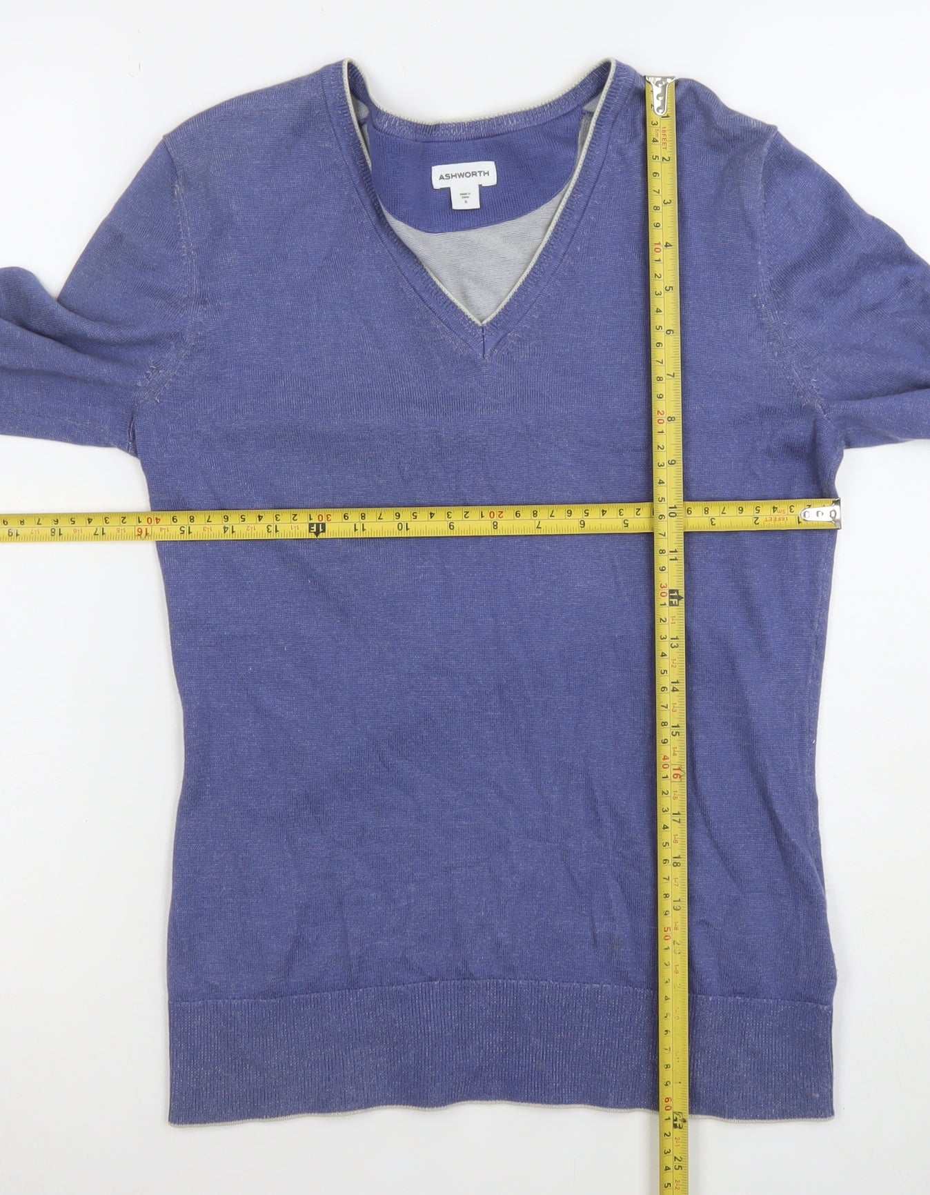 Womens UK Size S Ashworth Blue Pullover Jumper