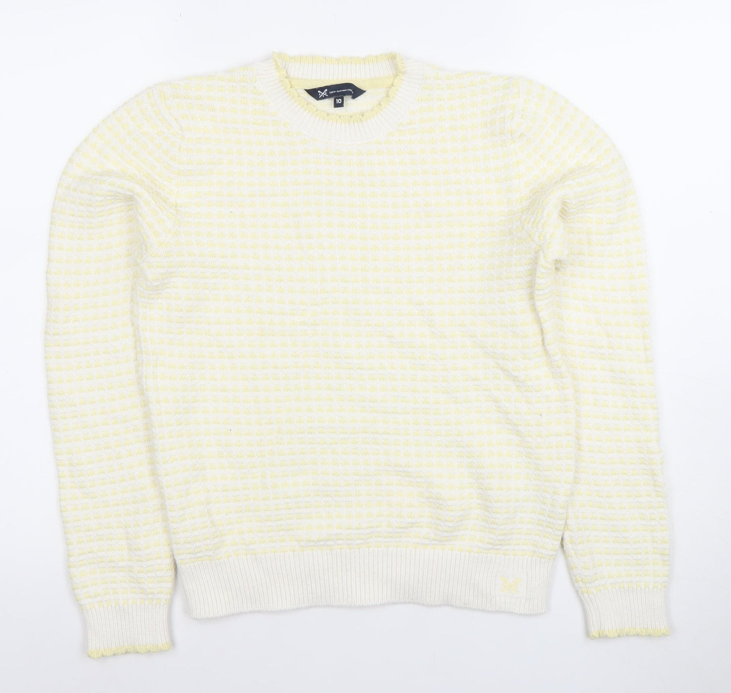Crew Clothing Women’s Ivory Size 10 Cotton Wool Knit Jumper