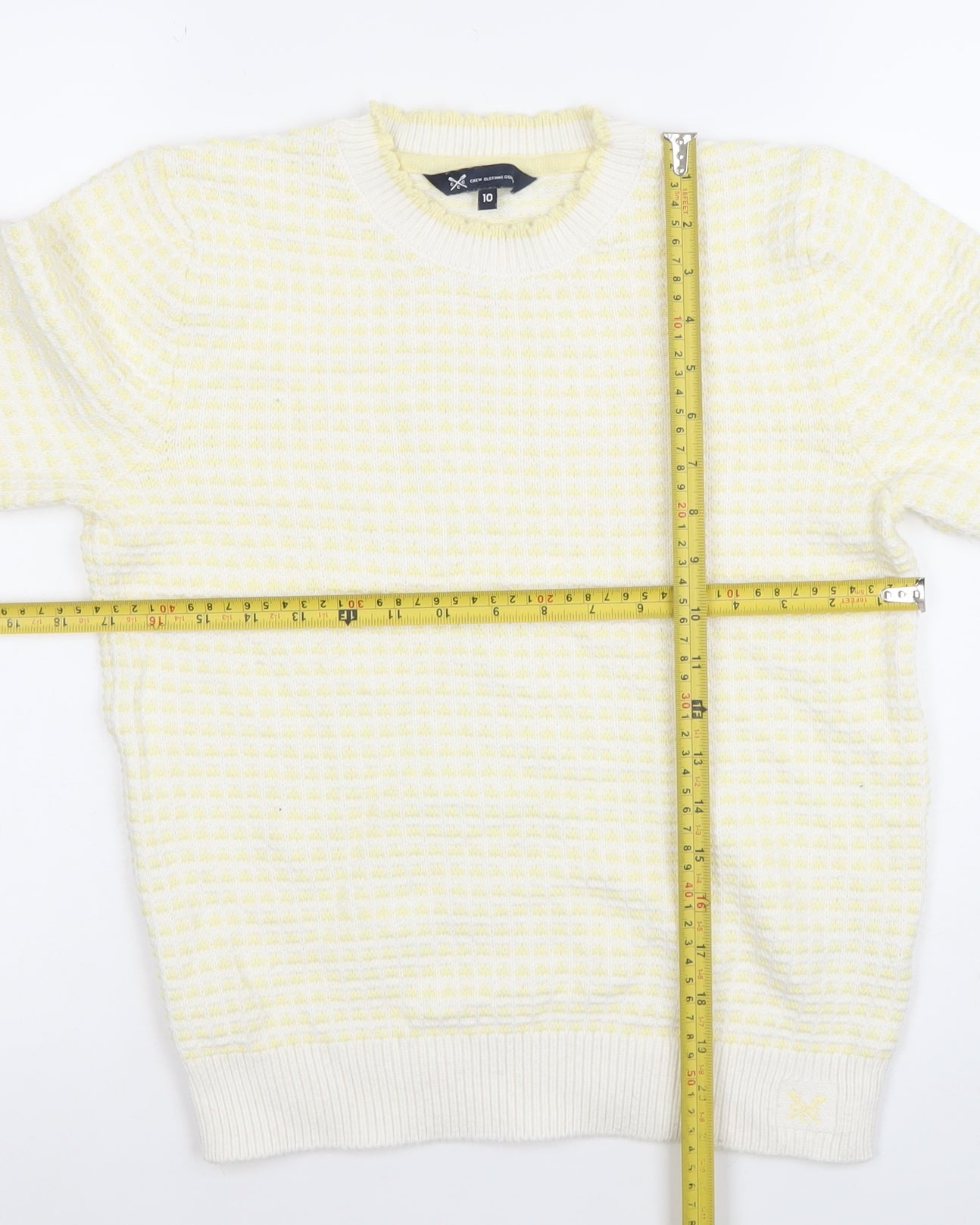 Crew Clothing Women’s Ivory Size 10 Cotton Wool Knit Jumper