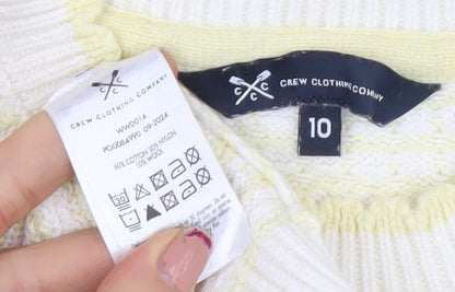 Crew Clothing Women’s Ivory Size 10 Cotton Wool Knit Jumper