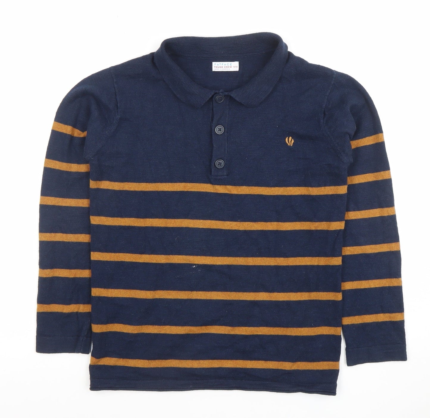 Boys UK Size 11-12 Years FatFace Blue Henley Jumper
