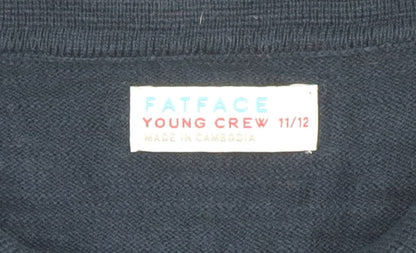 Boys UK Size 11-12 Years FatFace Blue Henley Jumper