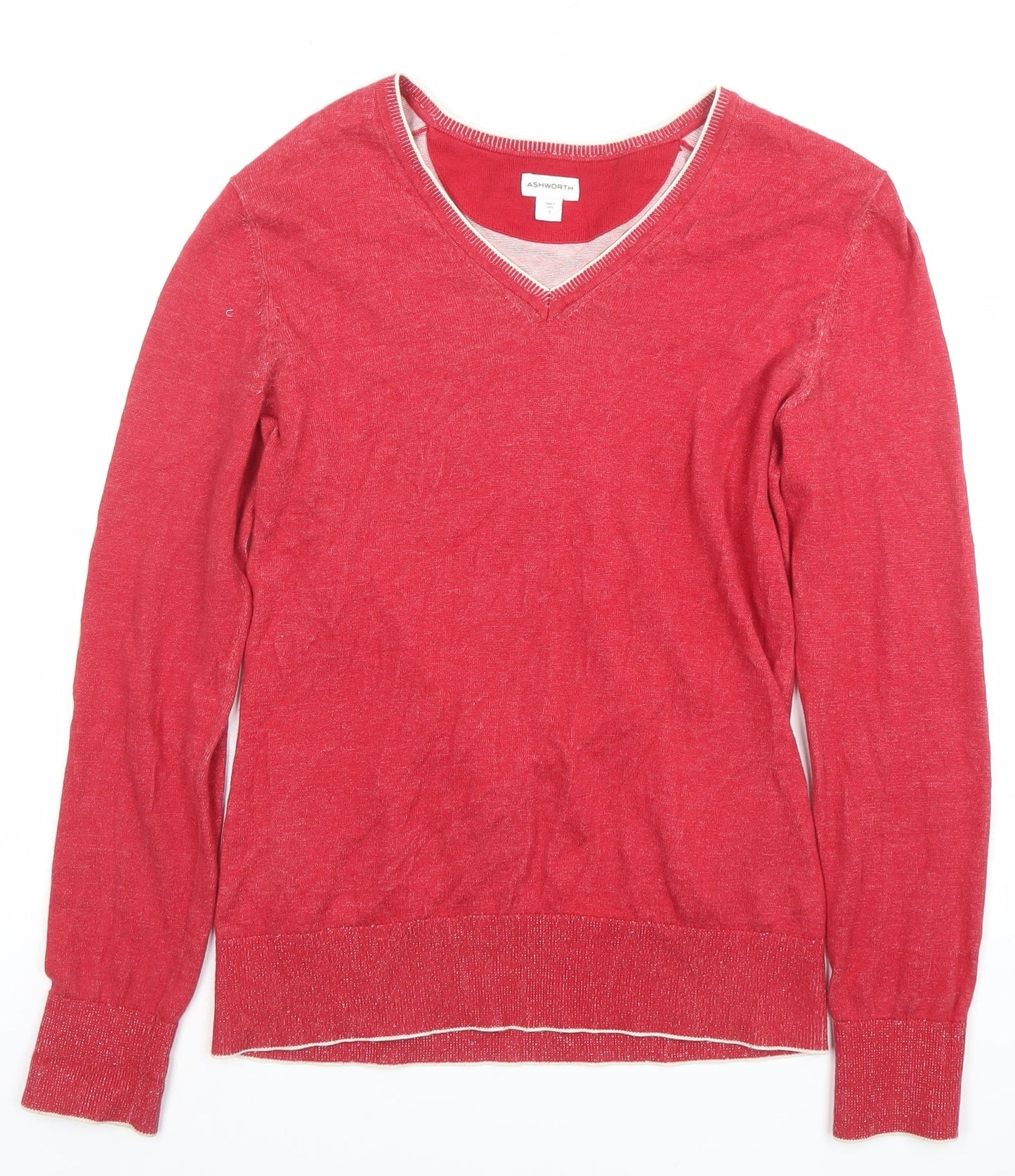 Womens UK Size S Ashworth Red Pullover Jumper
