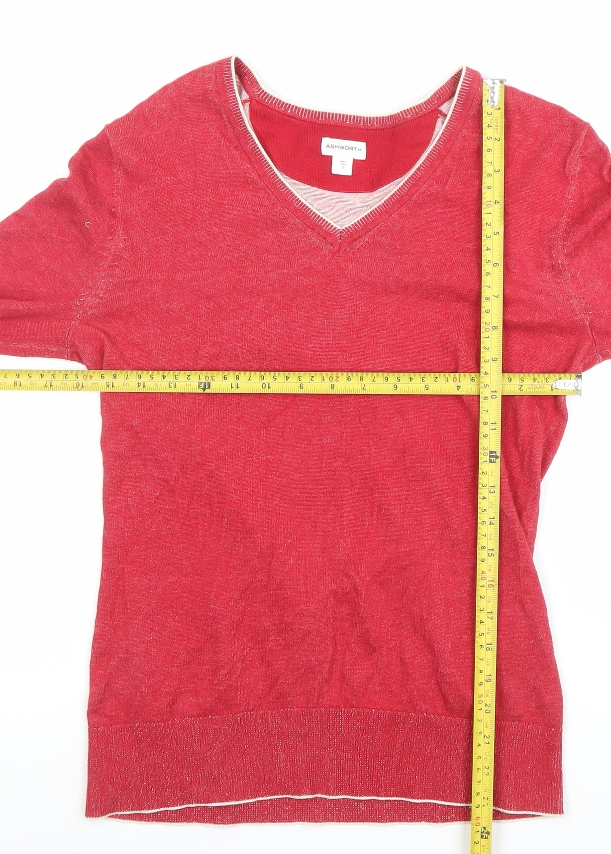 Womens UK Size S Ashworth Red Pullover Jumper