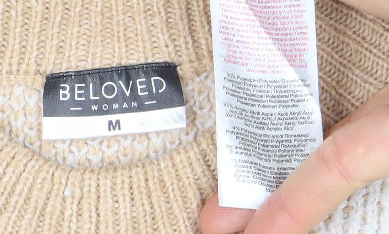 Womens UK Size M Beloved Woman Beige Pullover Jumper