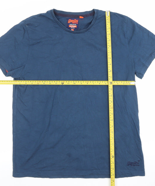 Superdry Men's Blue 2XL Crew Neck Cotton T-Shirt
