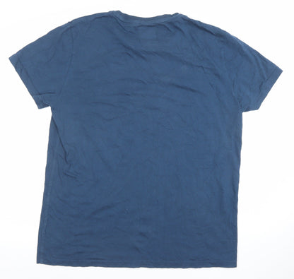 Superdry Men's Blue 2XL Crew Neck Cotton T-Shirt
